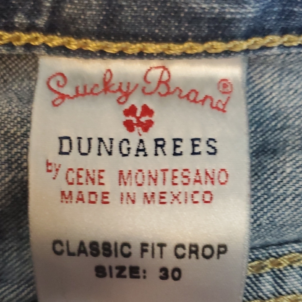 Lucky Brand Dungarees Classic Fit Crop Jeans Womens Size 30 Blue Medium Wash 08 - Picture 2 of 15